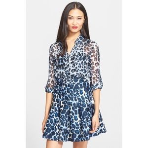 DVF Lorelei Leopard Blue Blouse
